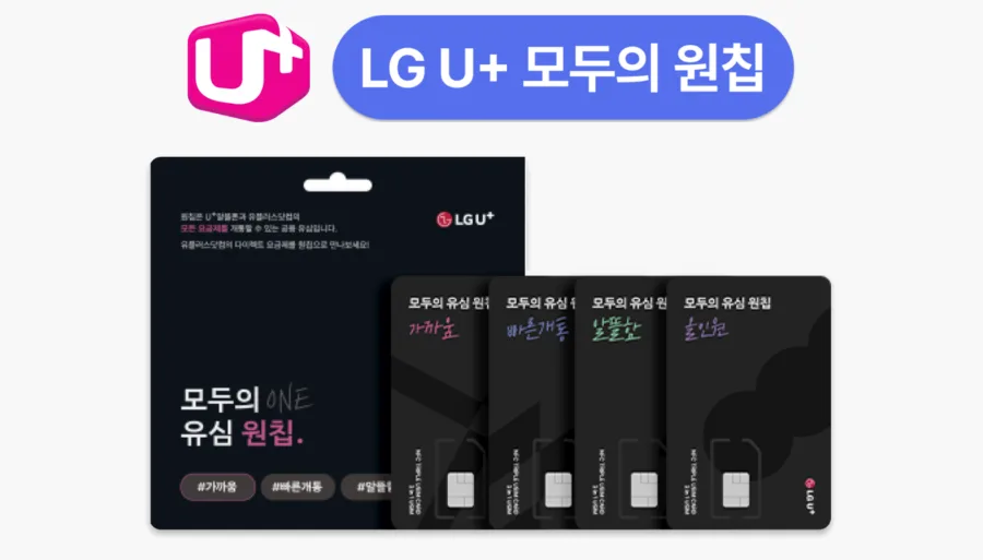 LG U+ 모두의 원칩 유심 포장과 유심 카드